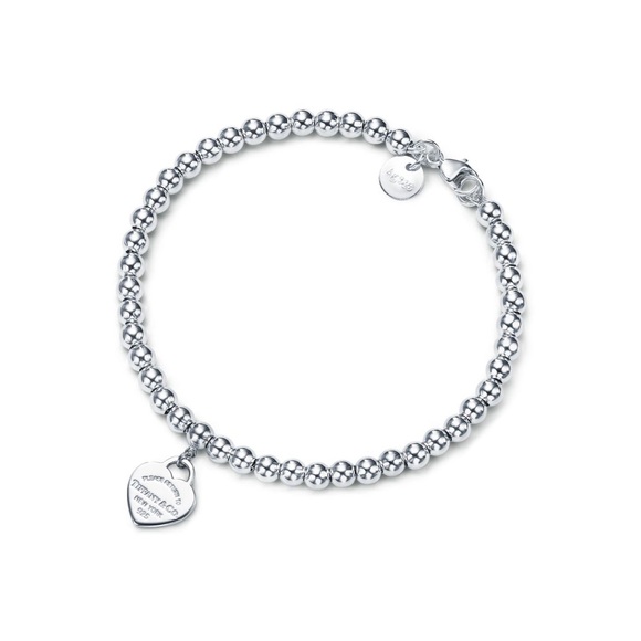 Tiffany & Co heart tag bead bracelet in silver - Picture 1 of 4